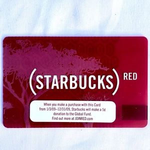RARE: 2009 Starbucks RED card